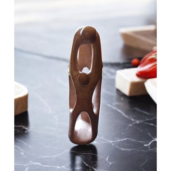 Mid Century Carved Abstract Modern Ivory Stone Family Art Sculpture Figurine - Picture 1 of 6